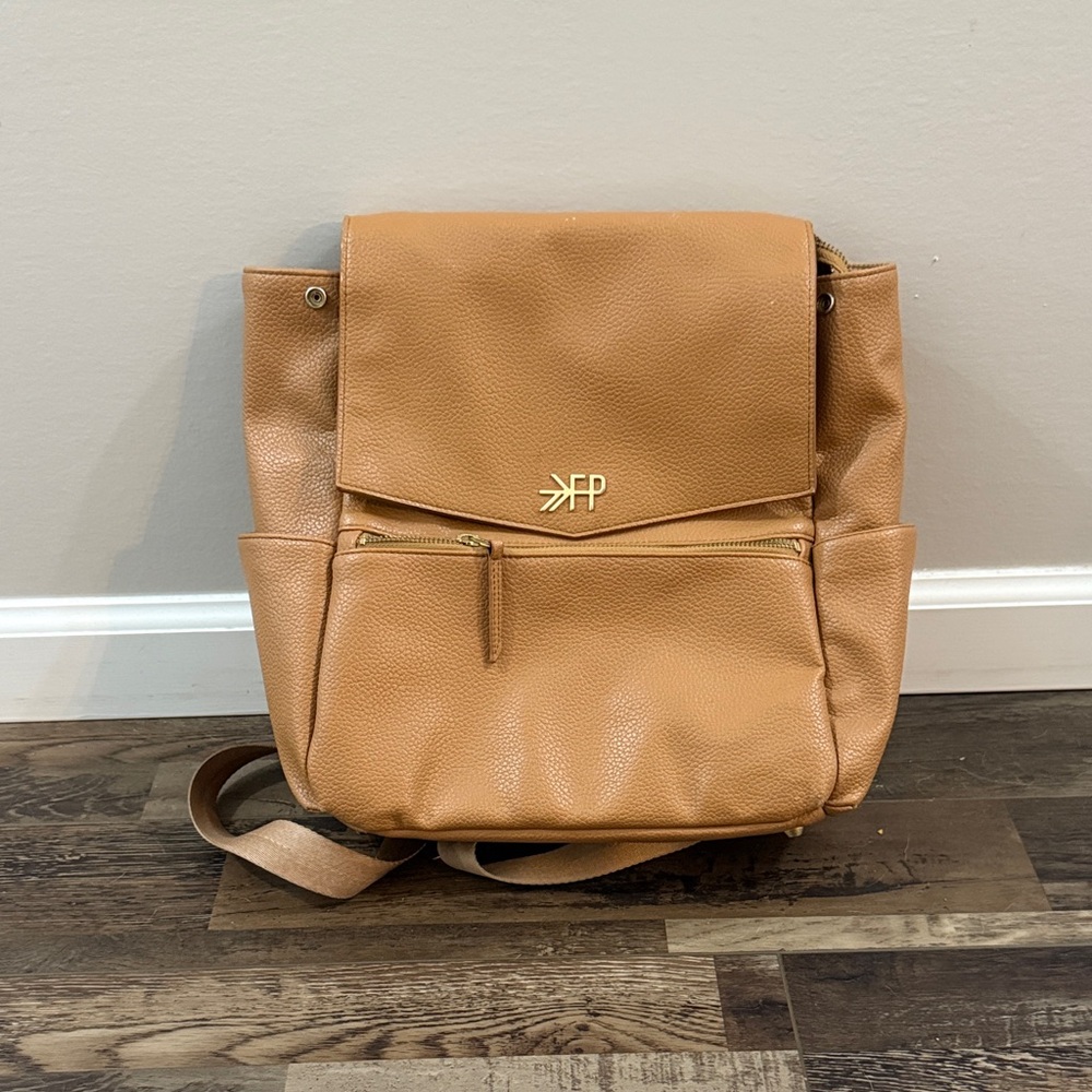 Freshly Picked Tan Leather Backpack Diaper Bag